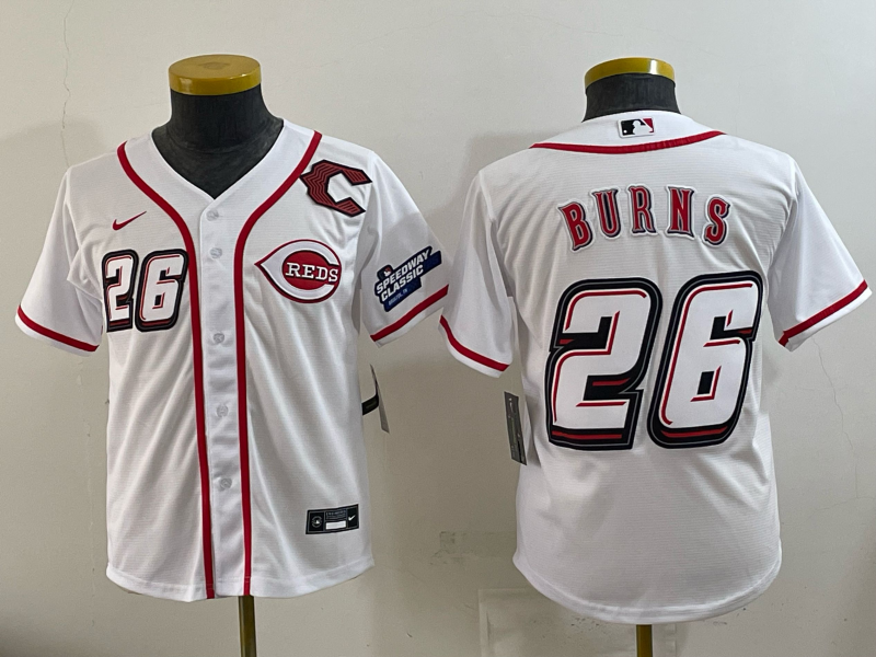 Youth Cincinnati Reds #26 Durns white Nike MLB 2025 Jersey 02->youth mlb jersey->Youth Jersey